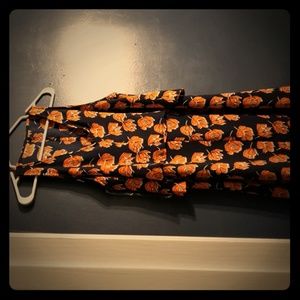 Blue, Orange flower dress